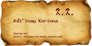 Kálnay Korinna névjegykártya